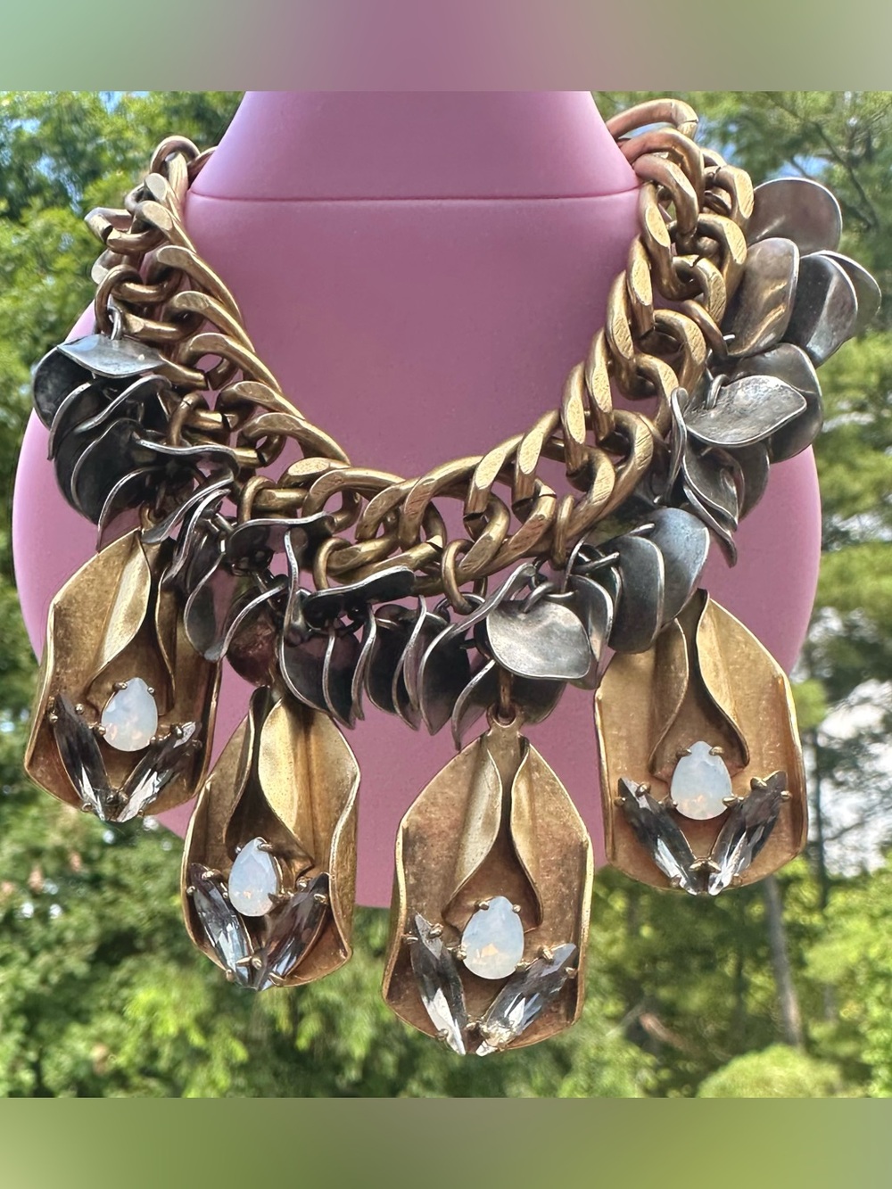 J.CREW Vtg Maximalist, Art Deco, Charm Bracelet Rare